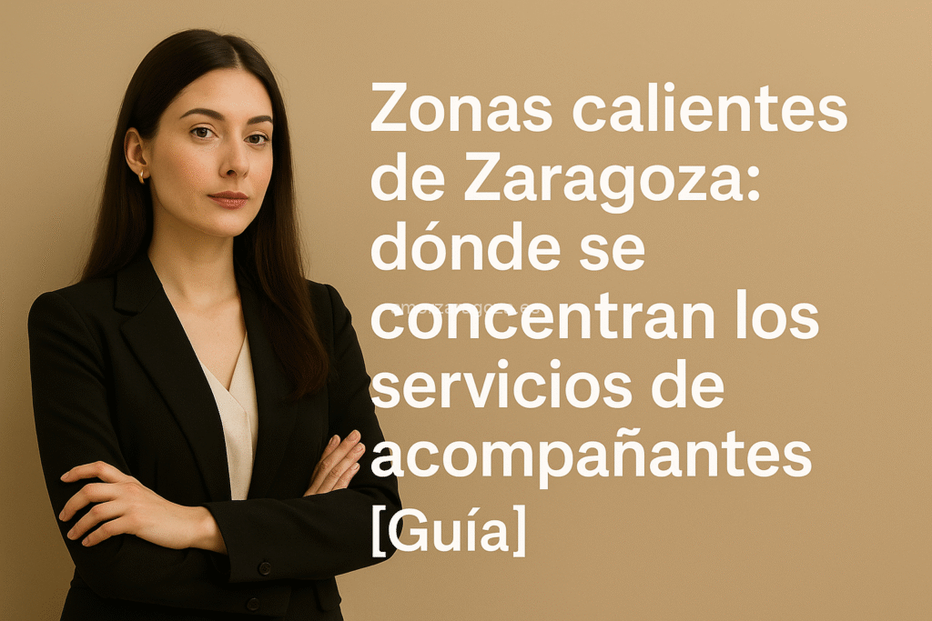 Mujer elegante ilustrando las zonas calientes de Zaragoza donde hay servicios de acompañantes